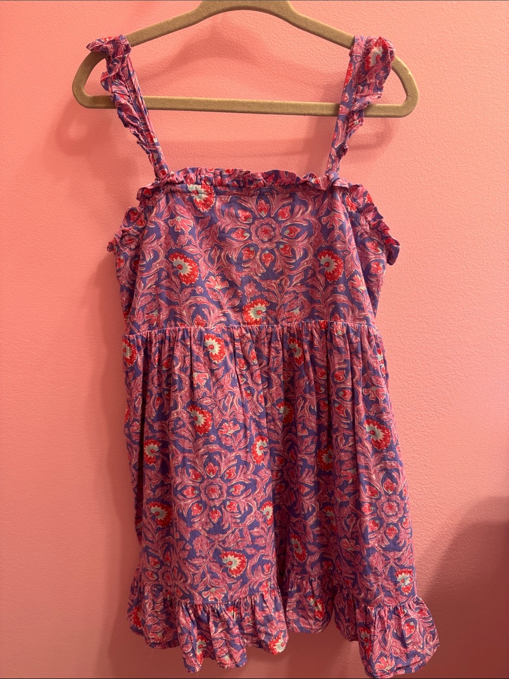 Vineyard Vines Pink Purple Floral Ruffle Sundress